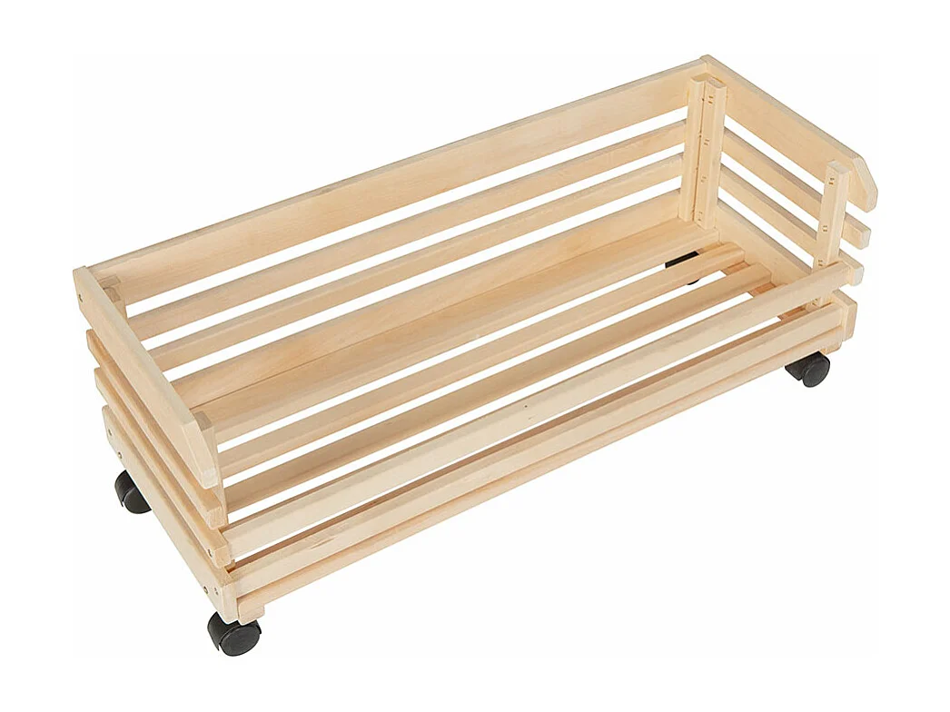 Vegam Étagère pour stockage de fruits et légumes, 3 casiers, teinte naturelle.