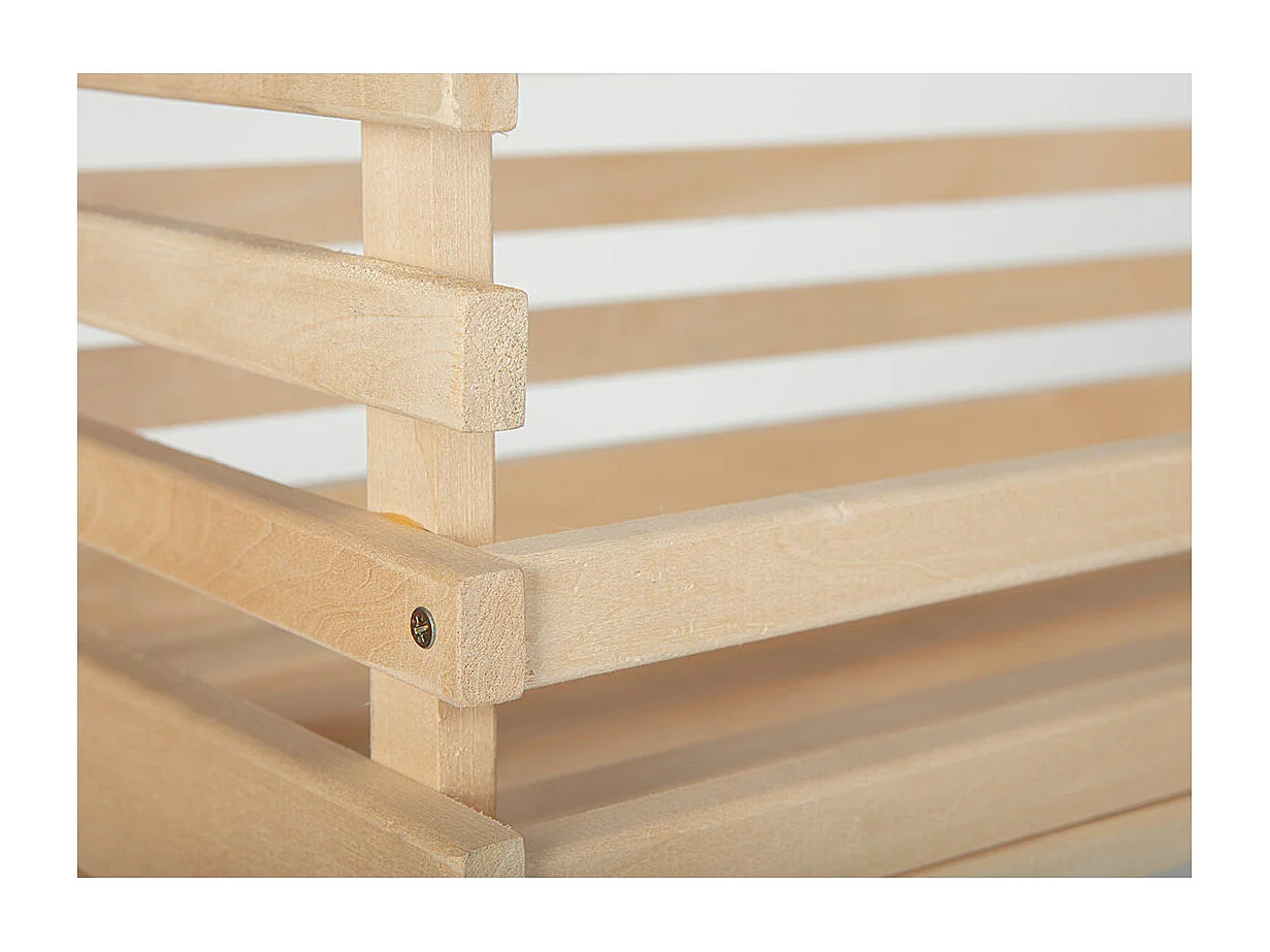 Vegam Étagère pour stockage de fruits et légumes, 3 casiers, teinte naturelle.