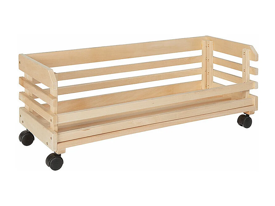 Vegam Étagère pour stockage de fruits et légumes, 3 casiers, teinte naturelle.