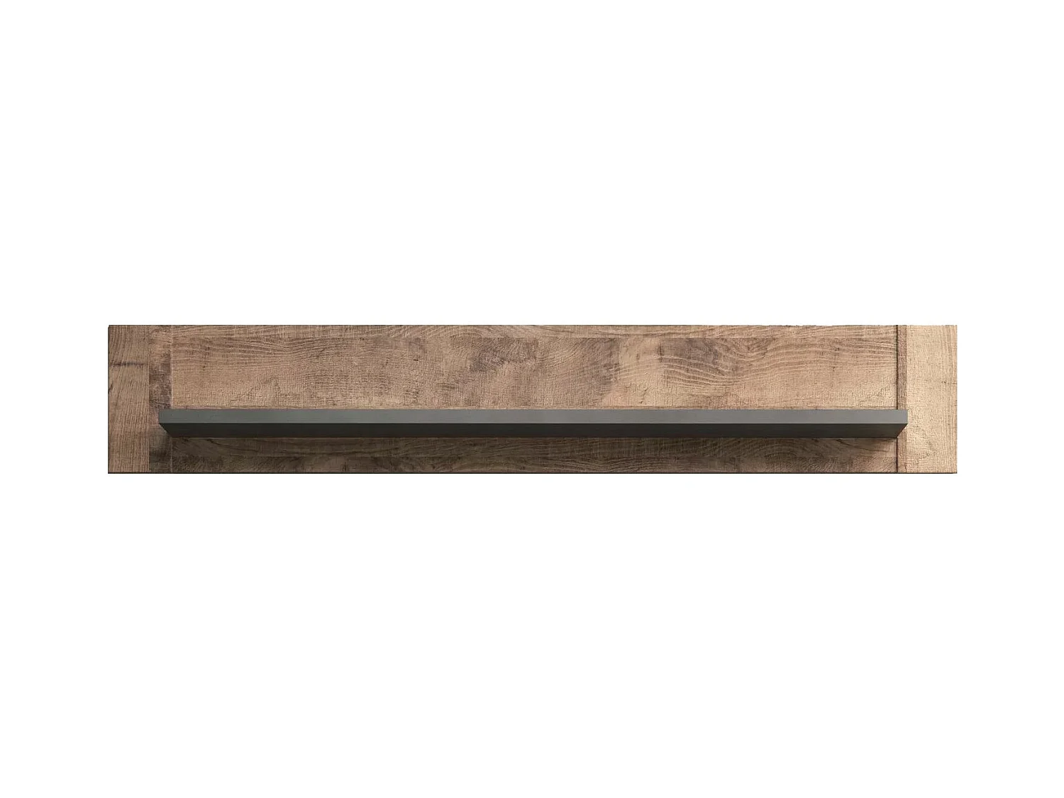 Etagère murale mélaminé chêne foncé et gris Aria