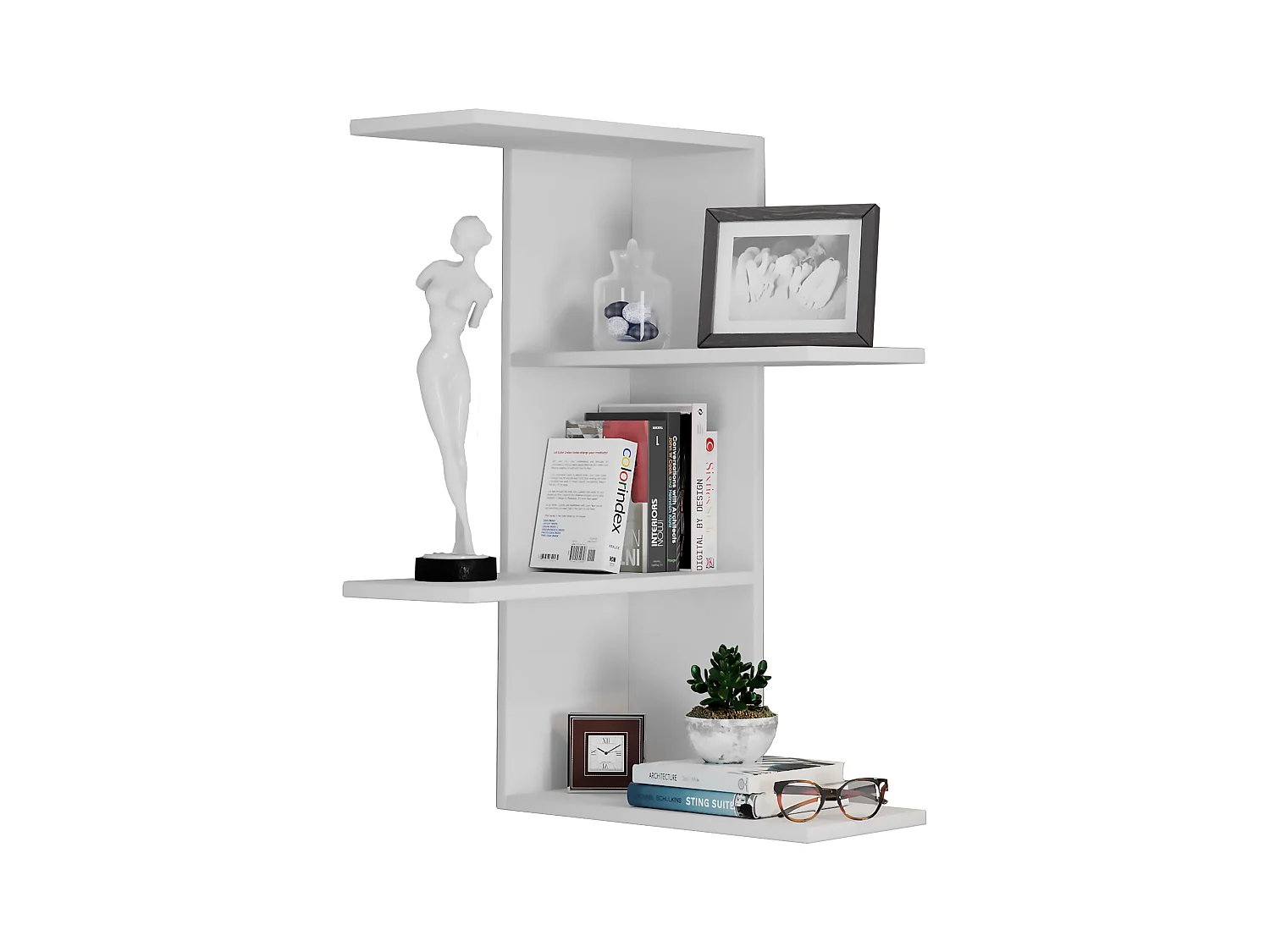 Wall Rack Balos White H. 77 x W. 45 x D. 45 cm