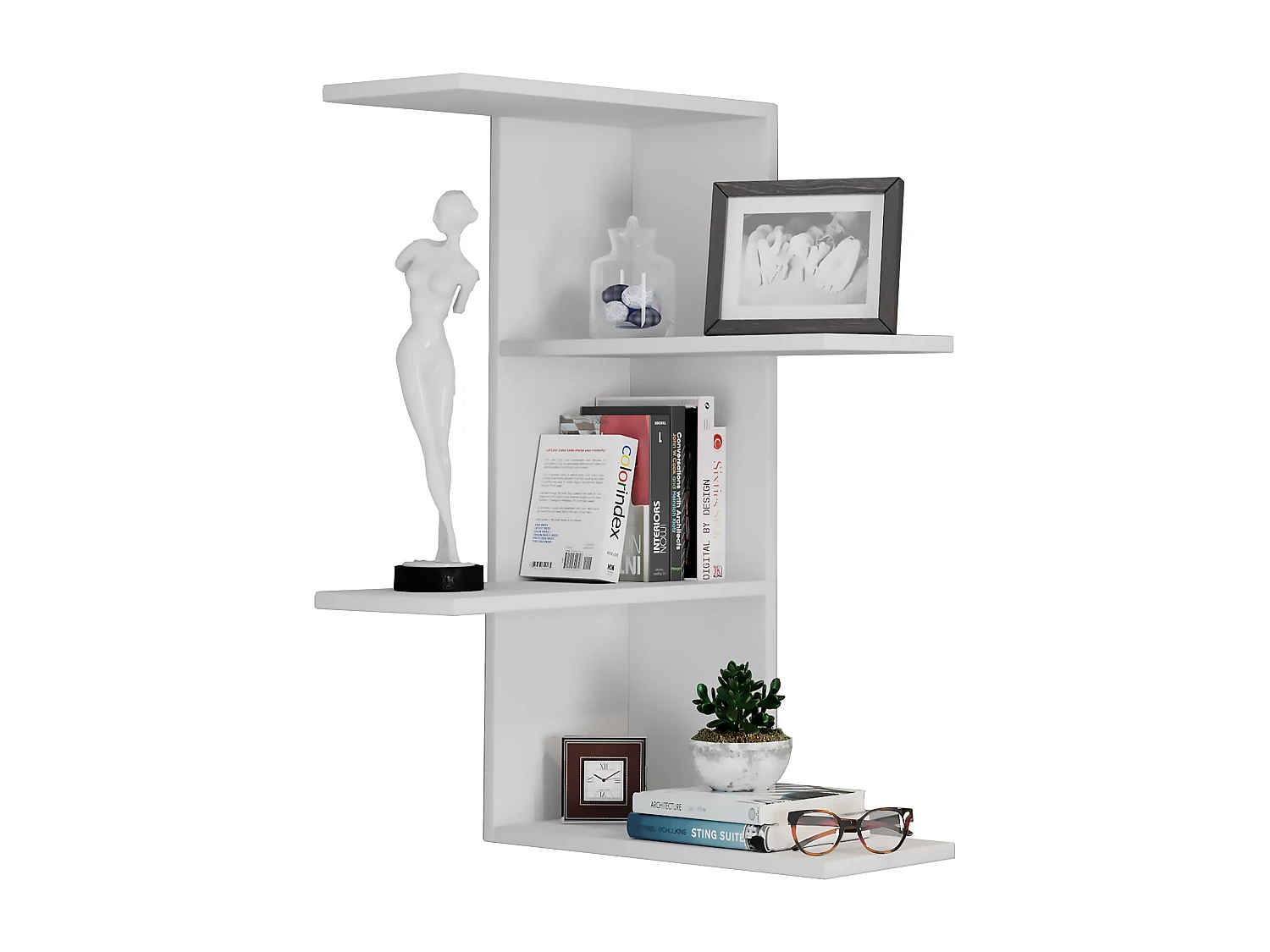Wall Rack Balos White H. 77 x W. 45 x D. 45 cm