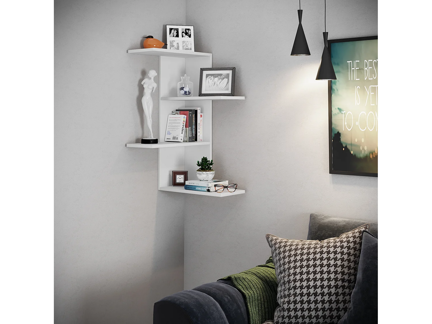 Wall Rack Balos White H. 77 x W. 45 x D. 45 cm