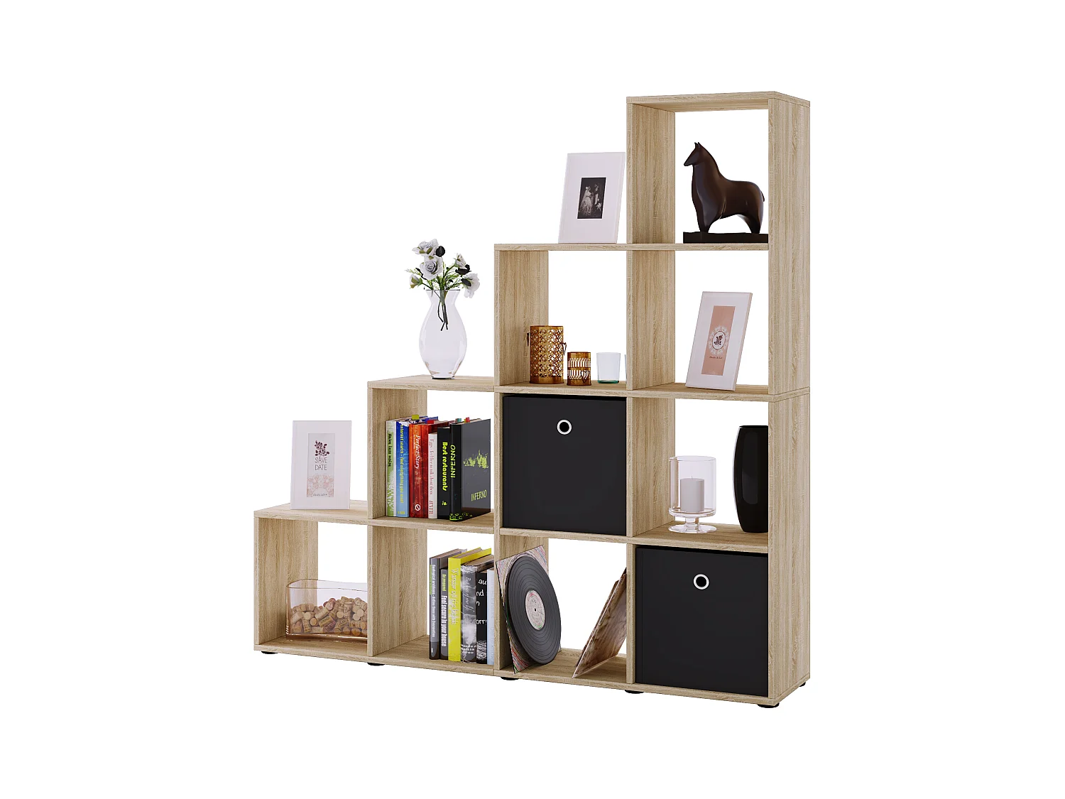 Holz Stand Treppenregal Regal 10 Fächer Napoli