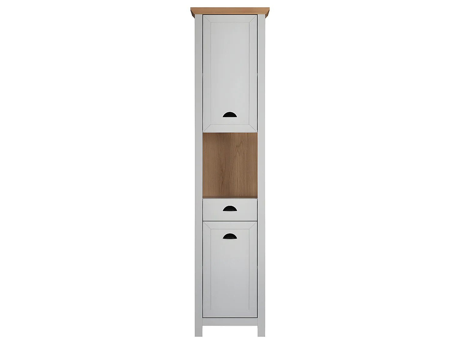Landside armoire de salle de bain 2 portes, 1 tiroir, 1 tablette, gris.