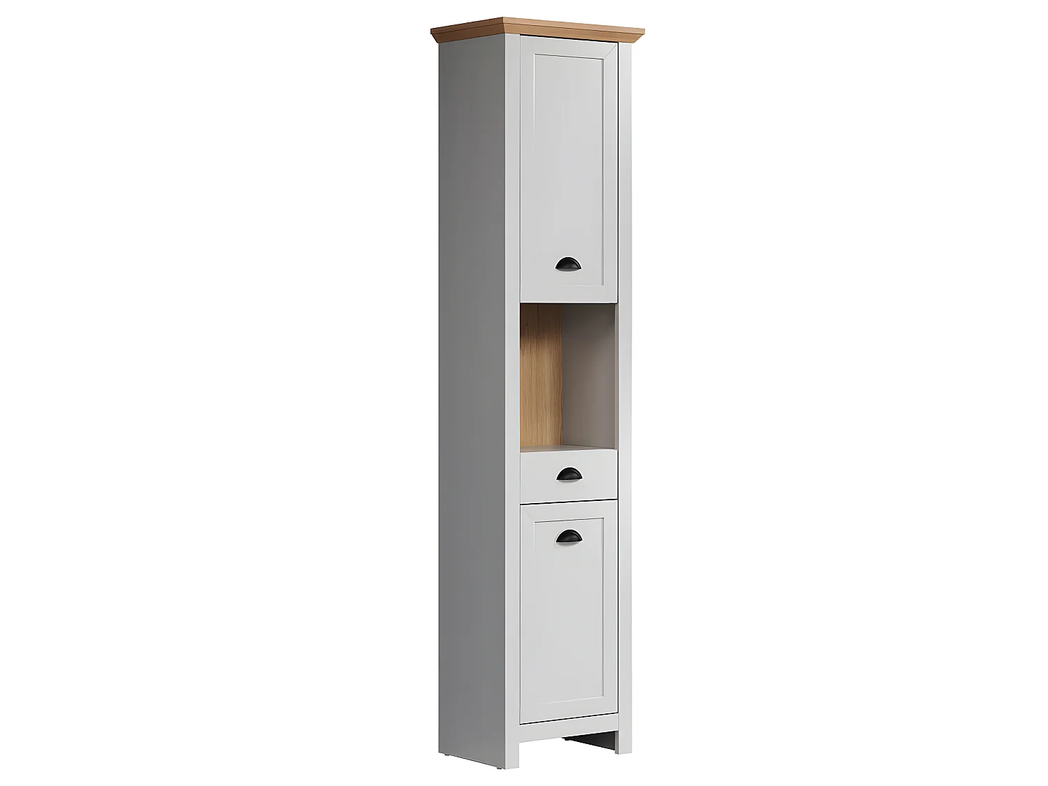 Landside armoire de salle de bain 2 portes, 1 tiroir, 1 tablette, gris.