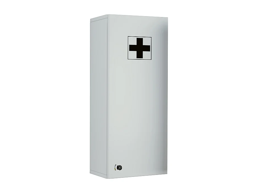Medasa L Armoire à pharmacie murale, 1 porte avec serrure, blanc.