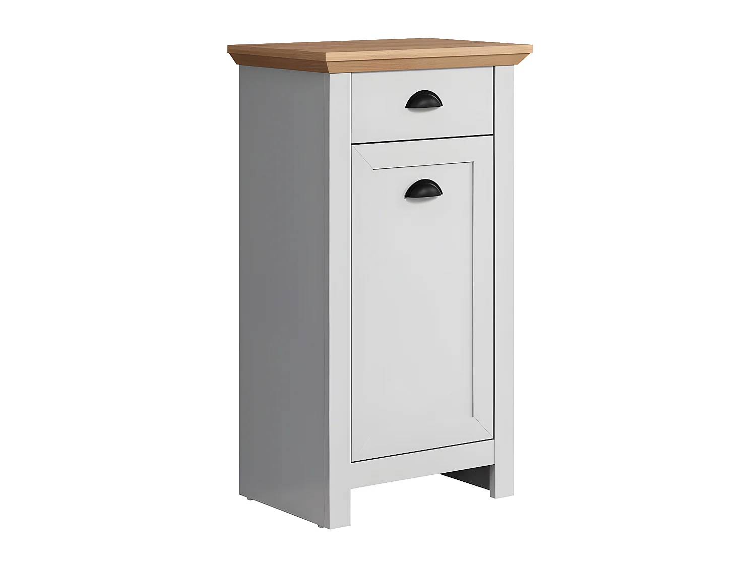 Landside armoire de salle de bain 1 porte, 1 tiroir, gris.
