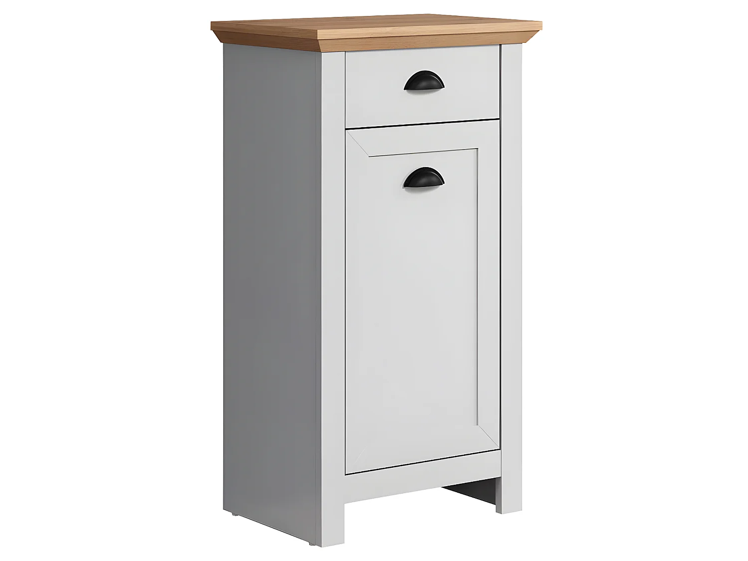 Landside armoire de salle de bain 1 porte, 1 tiroir, gris.