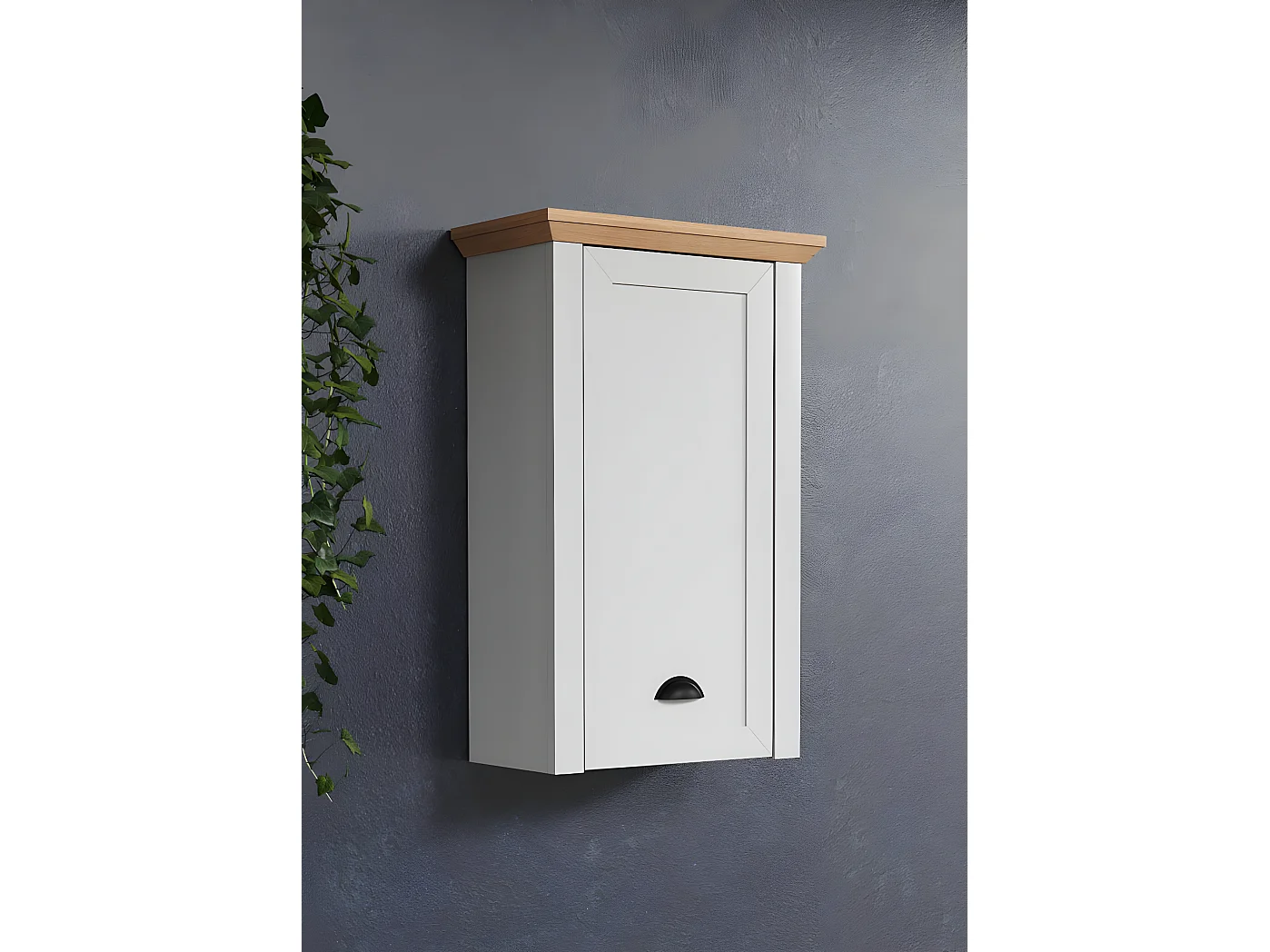 Landside armoire de salle de bain suspension murale, 1 porte, gris.