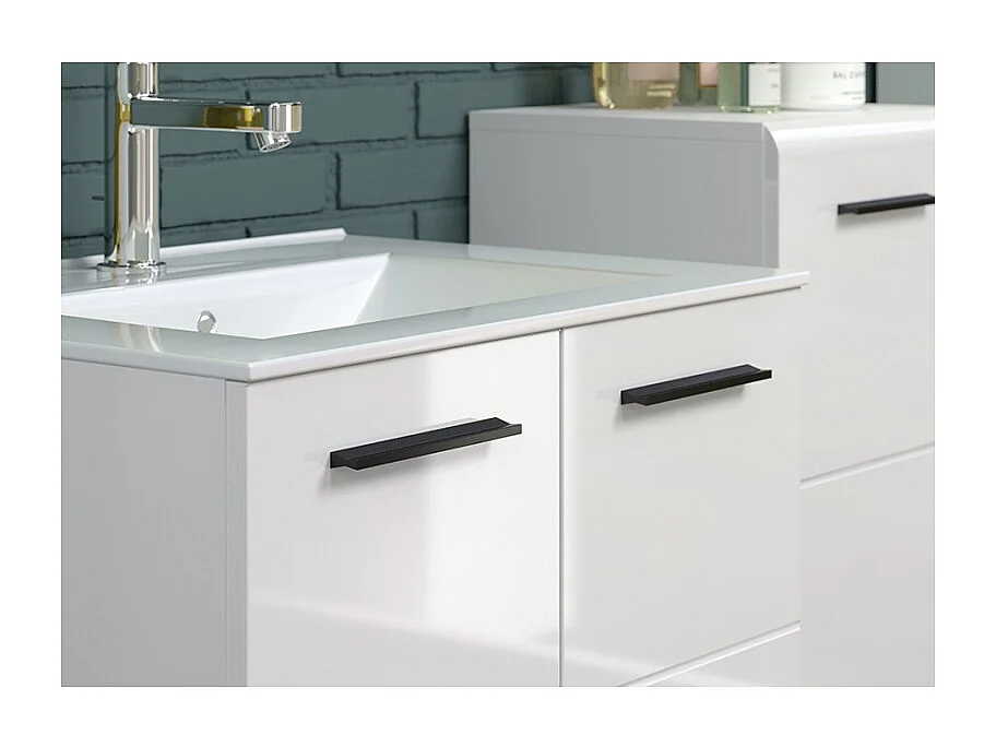 Meuble vasque suspendu en bois MDF 2 portes Randy L 62cm