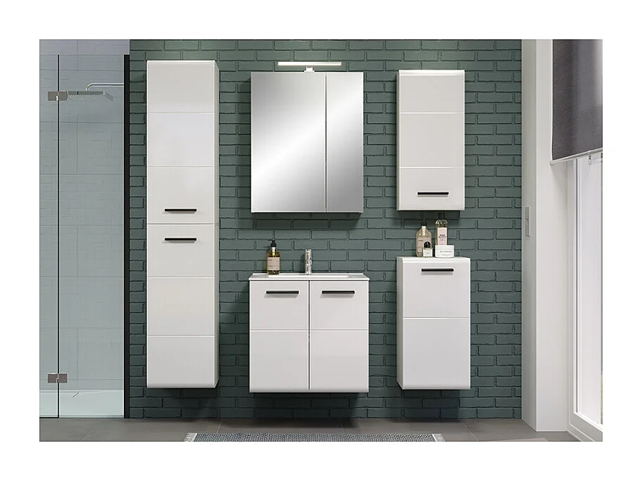 Meuble vasque suspendu en bois MDF 2 portes Randy L 62cm