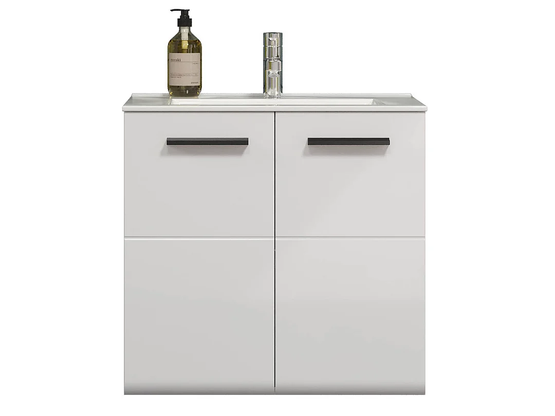 Riva meuble sous lavabo 2 portes, blanc brillant.