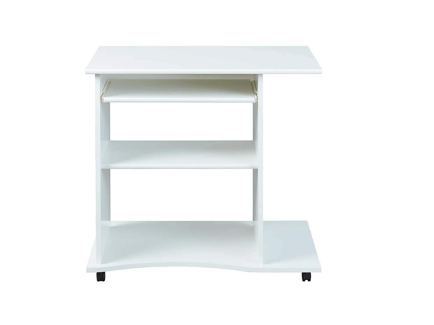 Pemos Schreibtisch 1 Ablage, 1 Tastaturauszug, weiss.