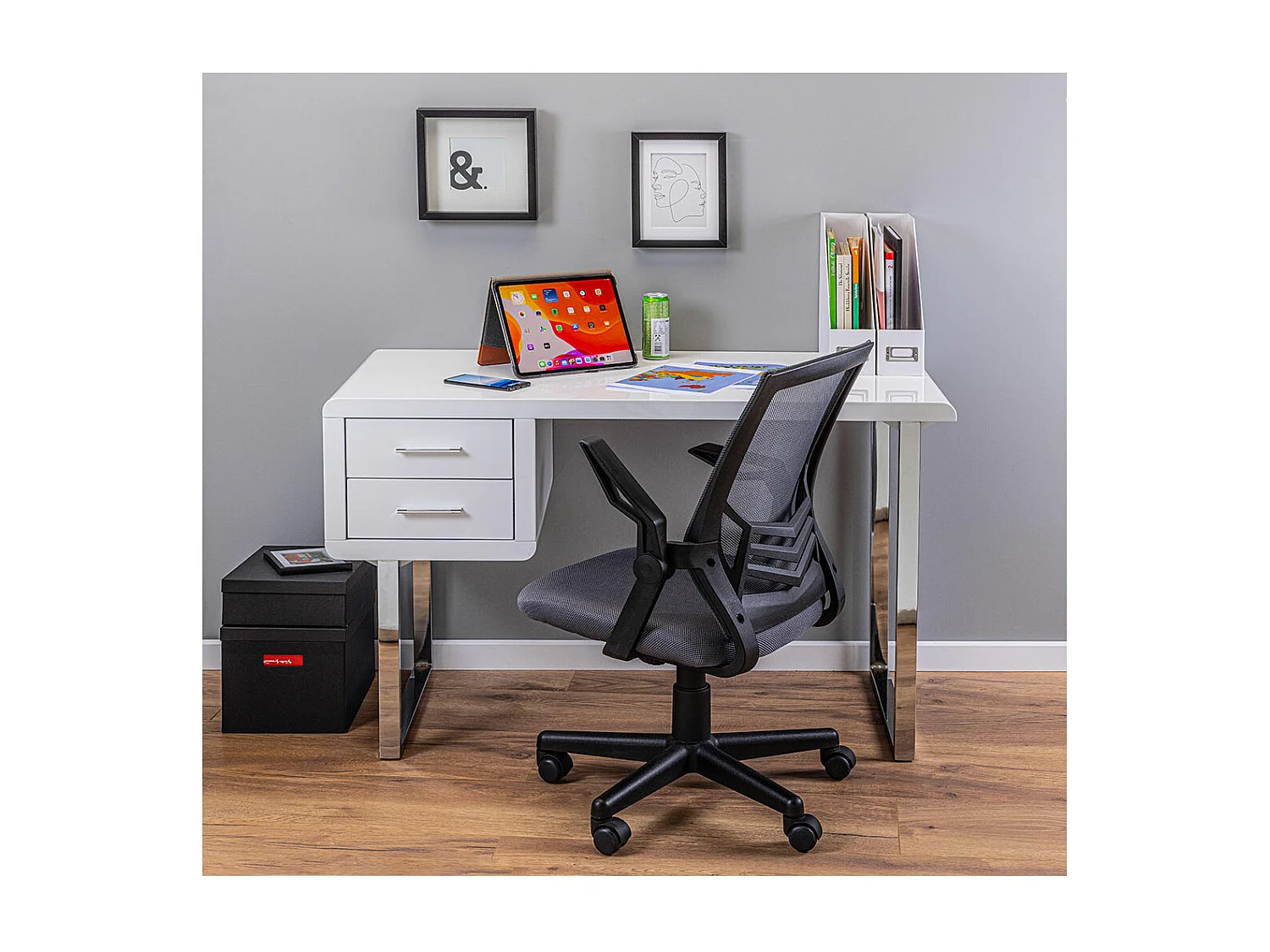 Clim bureau 2 lades wit hoogglans.