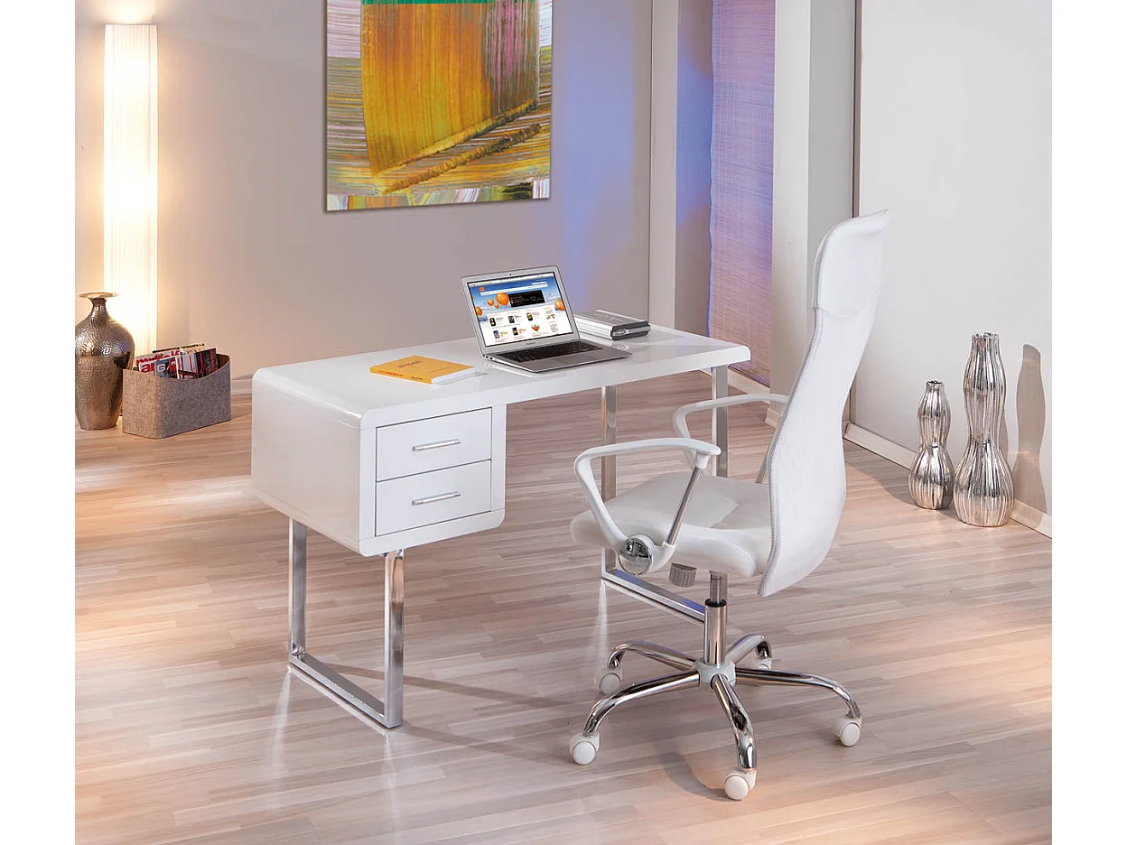 Clim bureau 2 lades wit hoogglans.