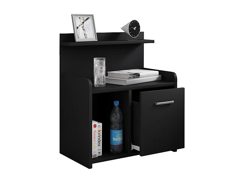 bedside table Nilasa Black H. 60 x W. 47 x D. 29 cm