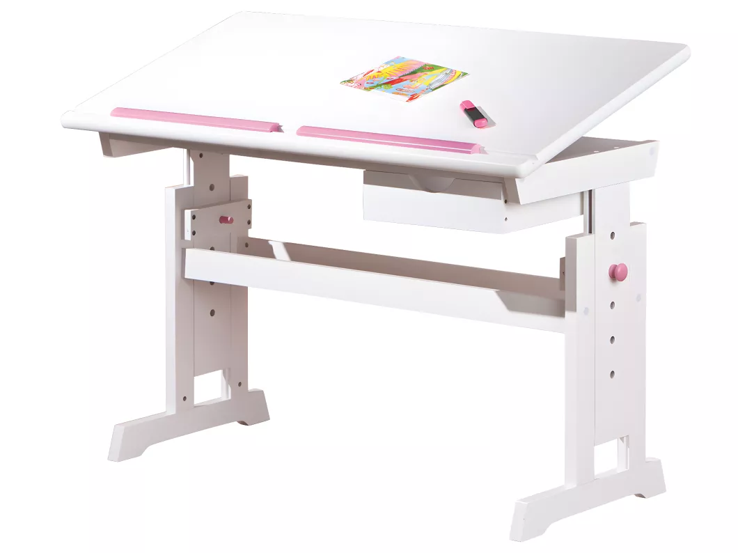 Kauf Unique Batur Schreibtisch 1 Schublade weiss,blau/ pink