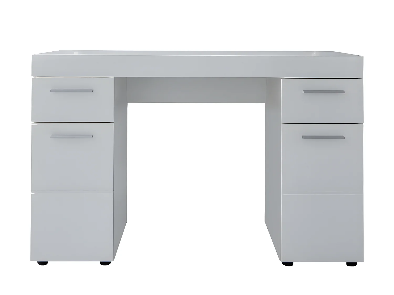 Amanda Schreibtisch 2 Türen, 2 Schubladen weiß Hochglanz.