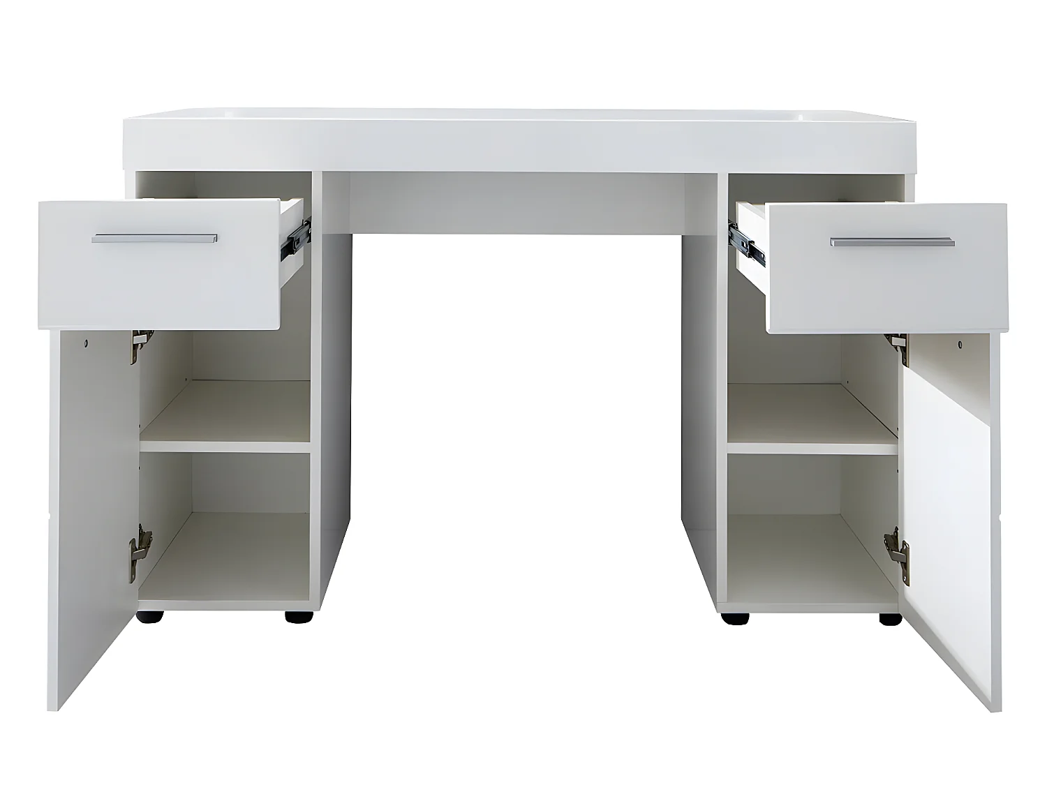 Amanda bureau 2 deuren, 2 laden wit hoogglans.