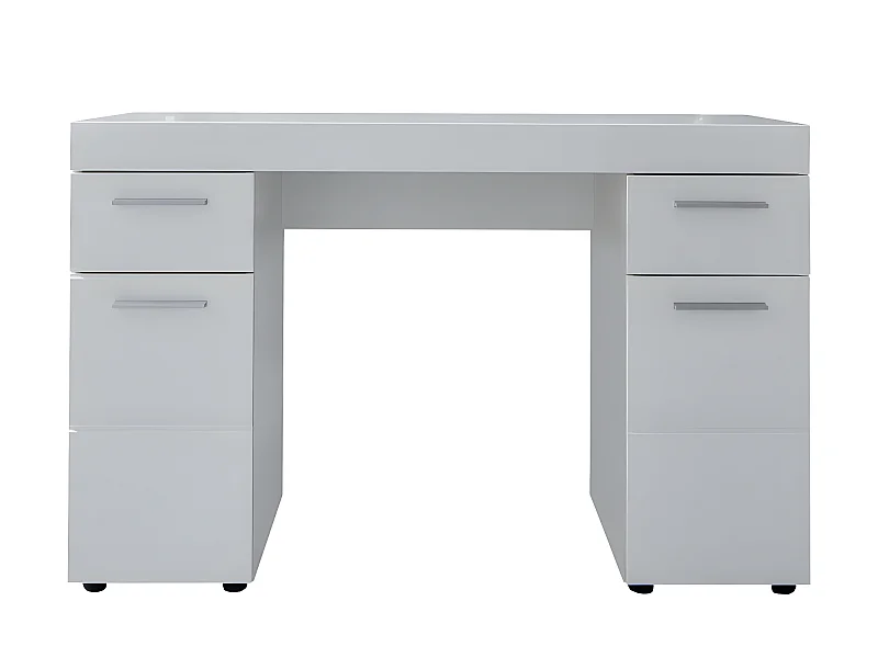 Amanda Bureau 2 portes, 2 tiroirs, blanc brillant.