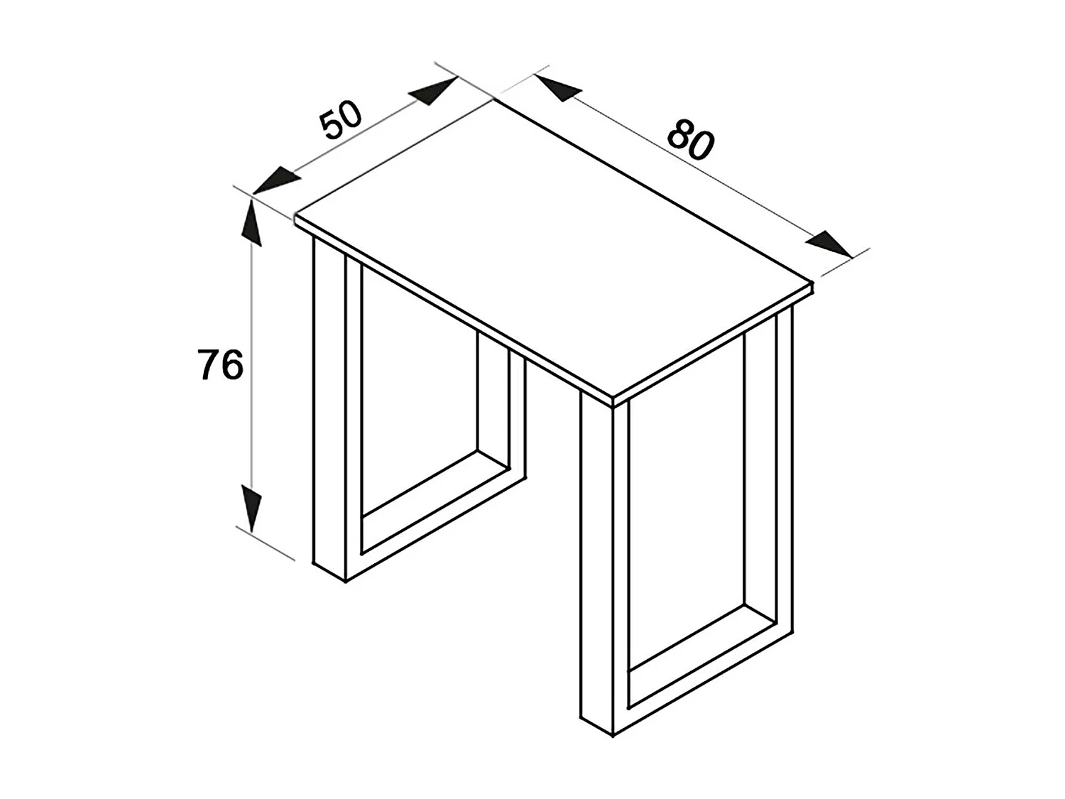 Desk Lona Silver / Sonoma oak H. 76 x W. 80 x D. 50 cm