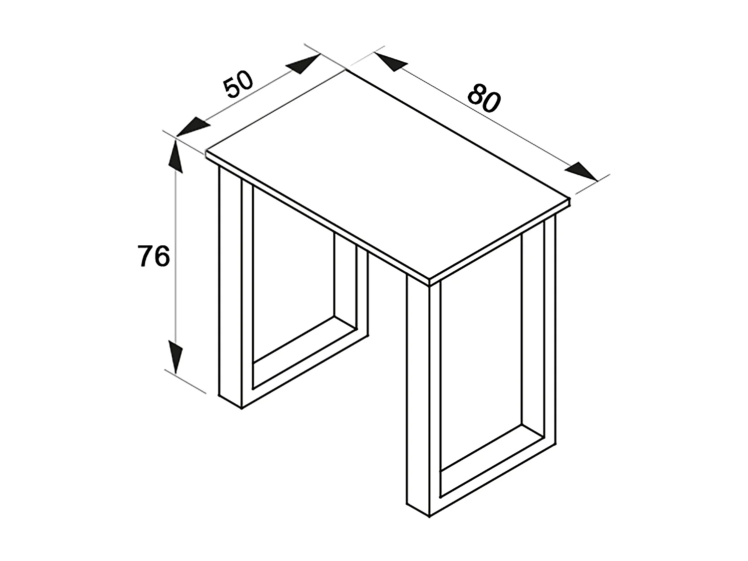 Desk Lona Silver / Sonoma oak H. 76 x W. 80 x D. 50 cm