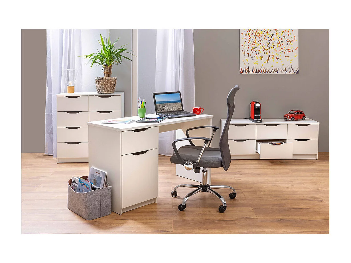 Wung bureau 1 lade, 1 deur wit.