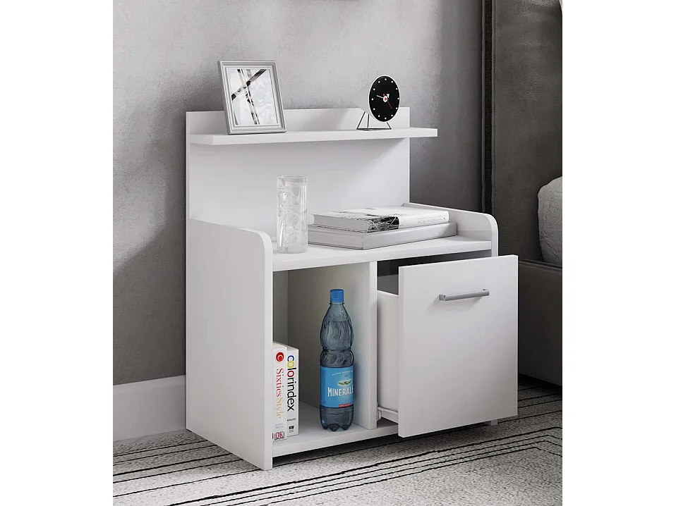bedside table Nilasa White H. 60 x W. 47 x D. 29 cm