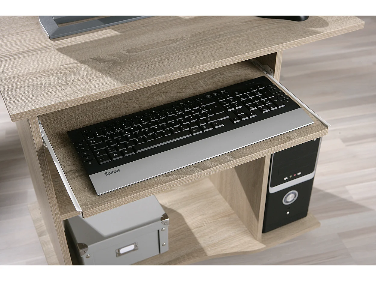 Dusa Schreibtisch 1 Ablage, 1 Tastaturauszug, Sonoma Eiche Dekor.