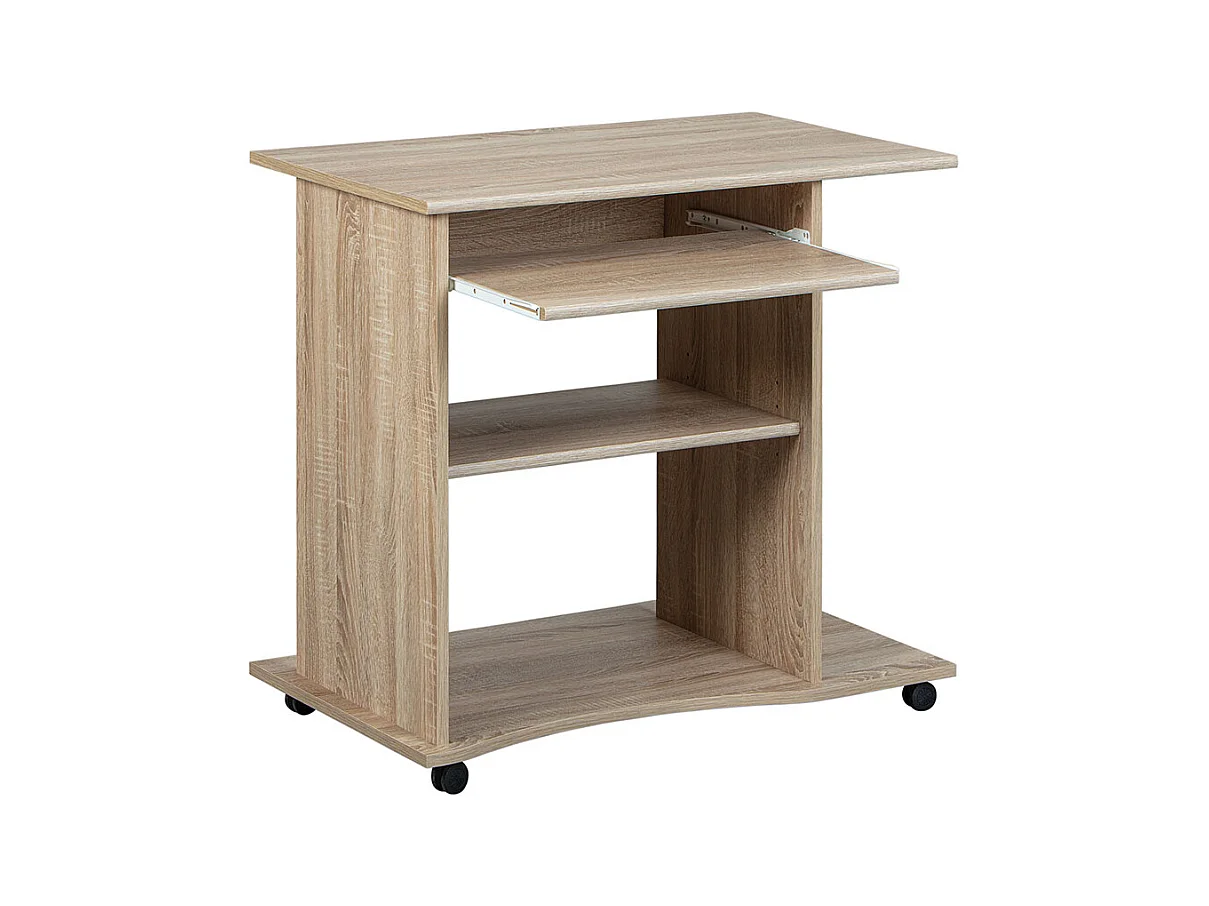Dusa Bureau 1 tablette, 1 plateau à clavier coulissant, imitation chêne Sonoma.