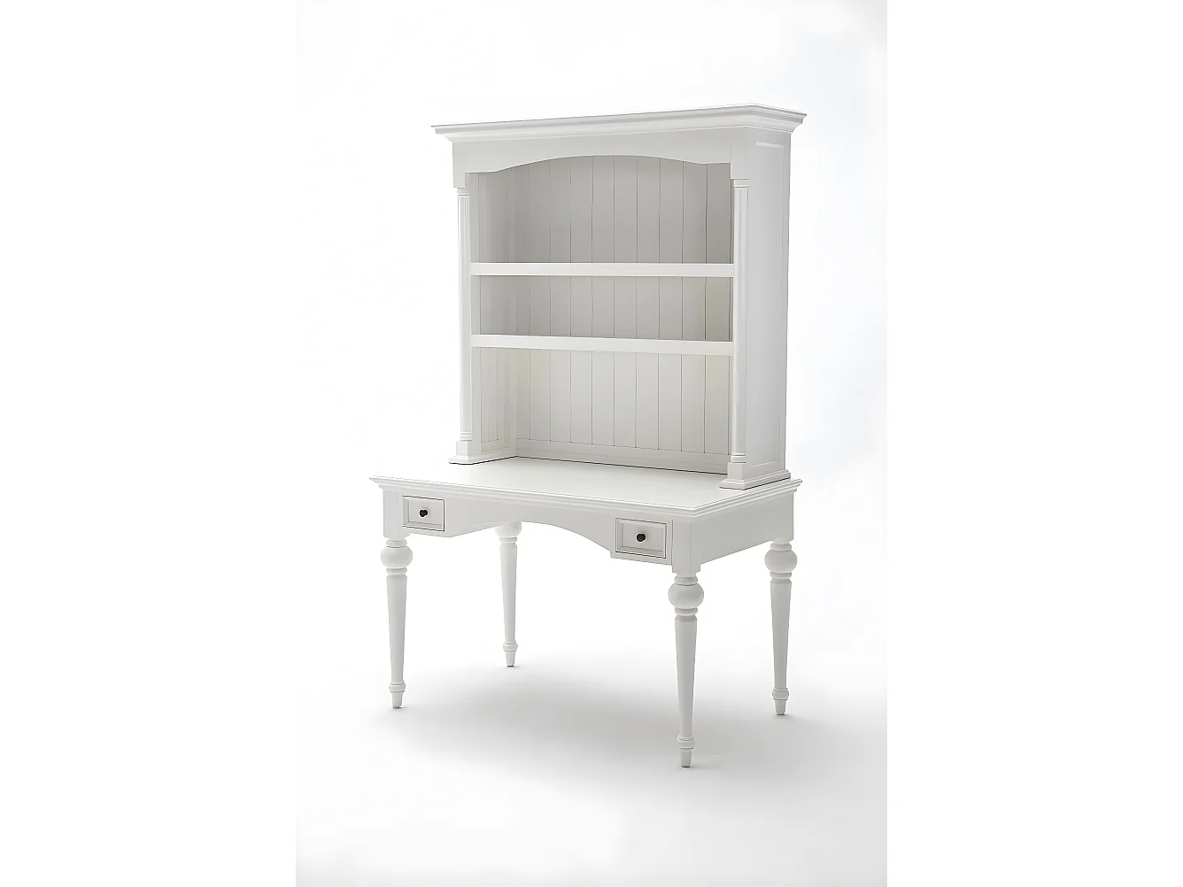 Provence Schreibtisch mit Regalsystem und 2 Schubladen weiss.