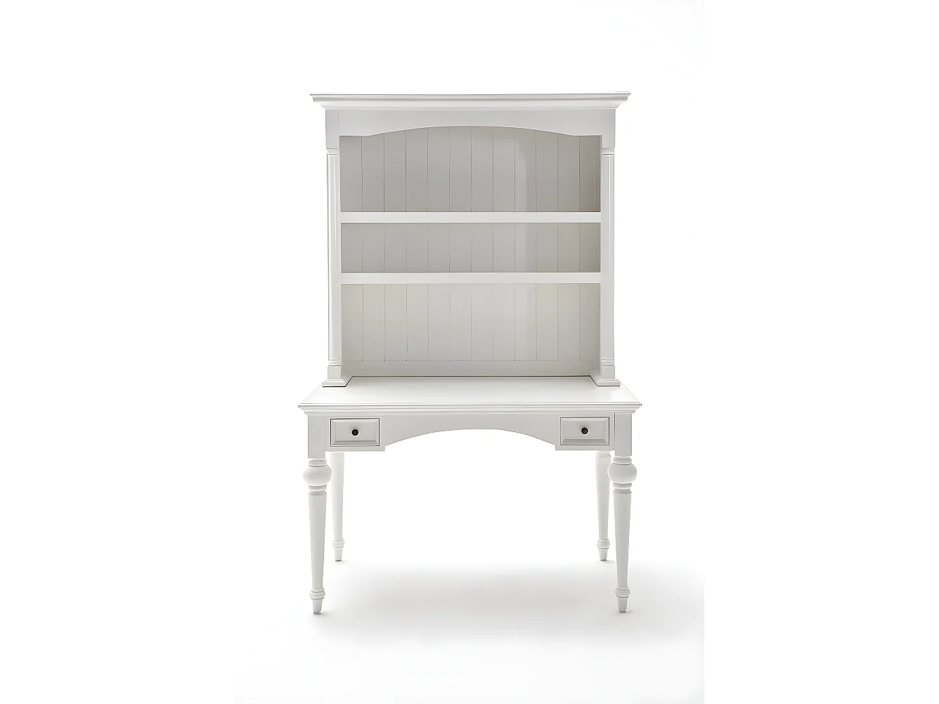 Provence Schreibtisch mit Regalsystem und 2 Schubladen weiss.