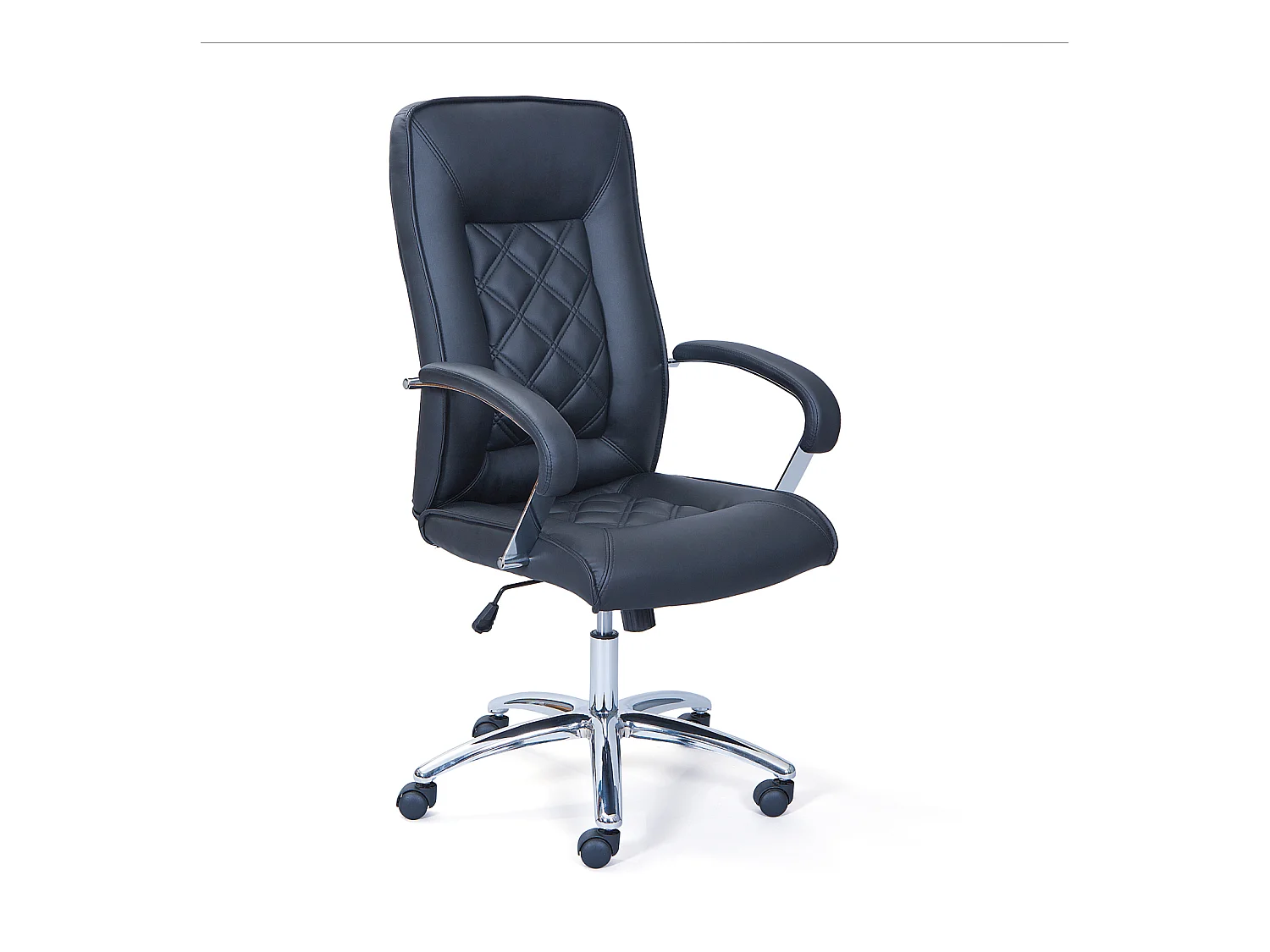 Growi Chaise de bureau en cuir synthétique PU, noir.