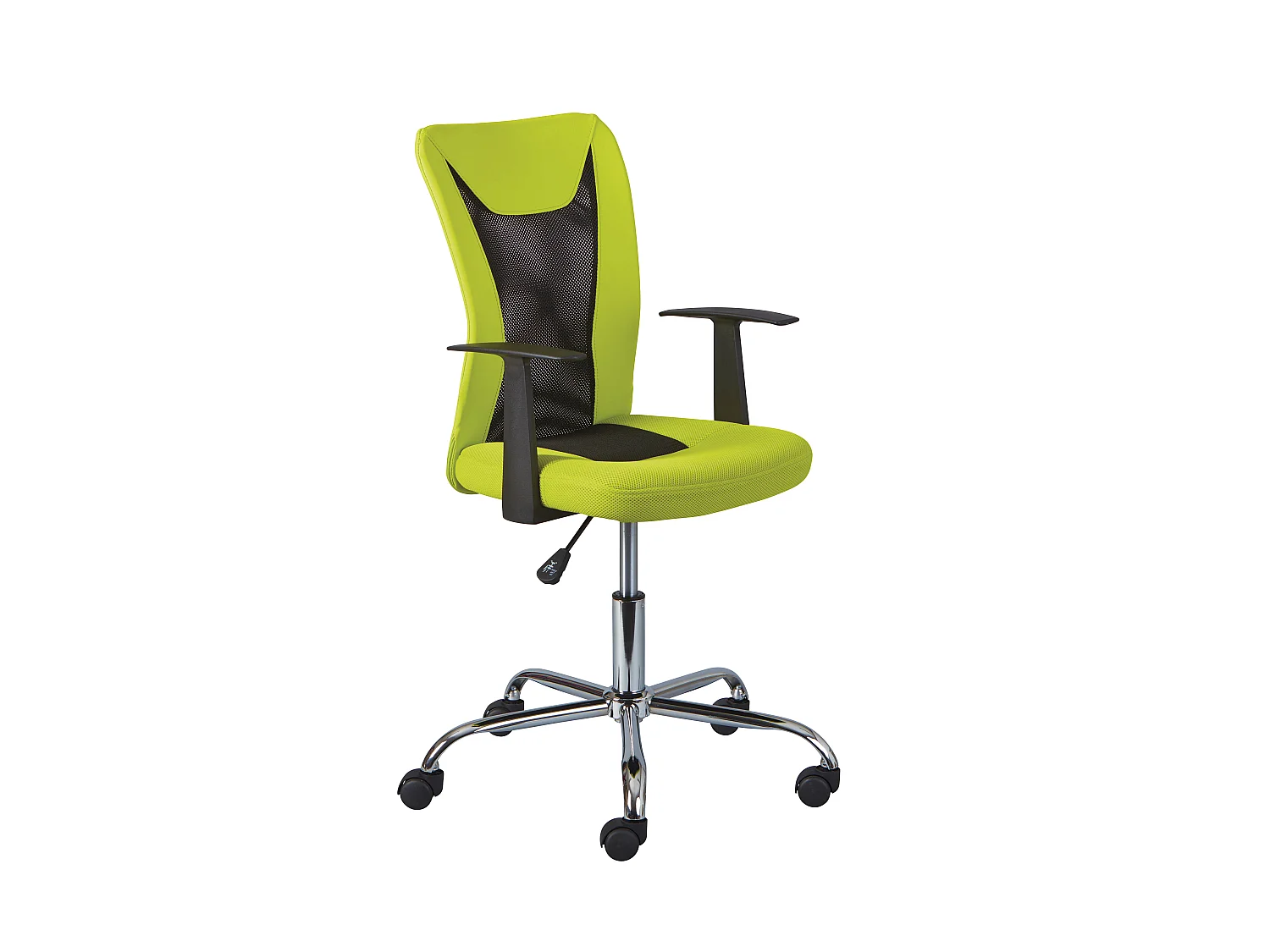 Dons Bürostuhl grün und schwarz.
