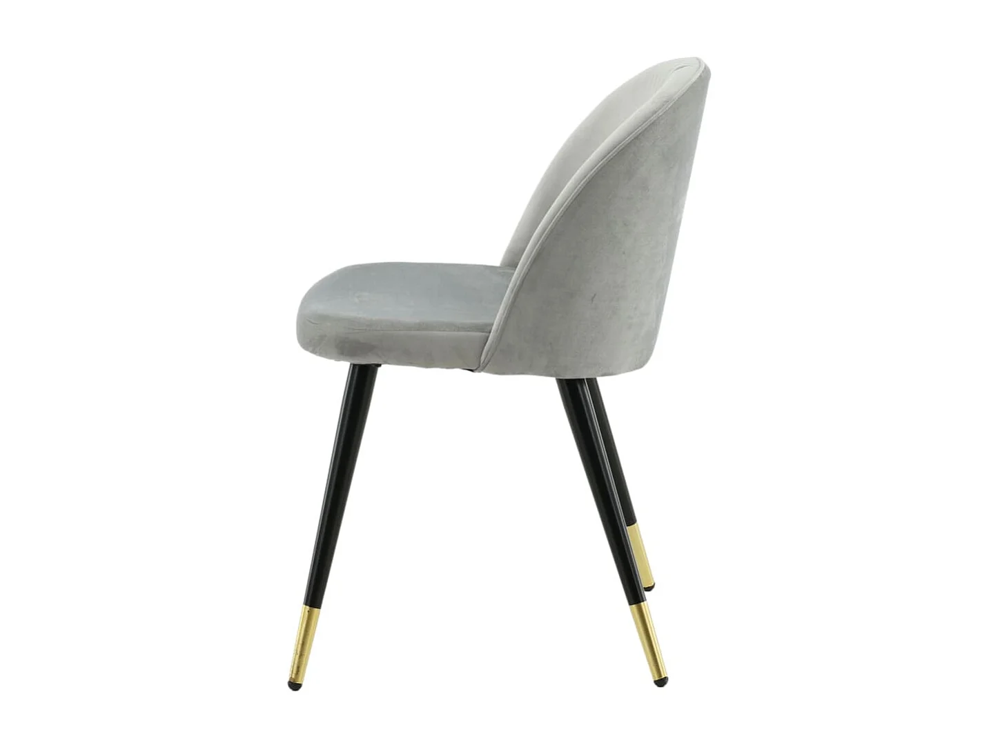 Chaises à manger lot de 2 Velvet noir, laiton et gris