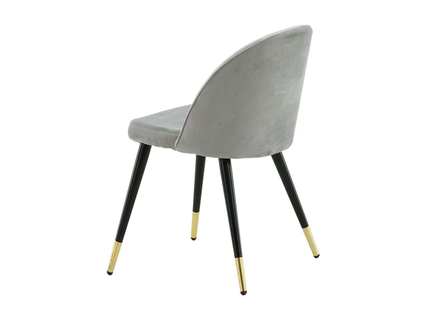 Chaises à manger lot de 2 Velvet noir, laiton et gris