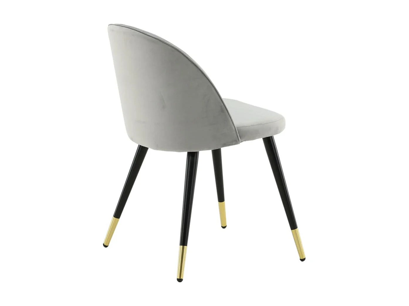 Chaises à manger lot de 2 Velvet noir, laiton et gris