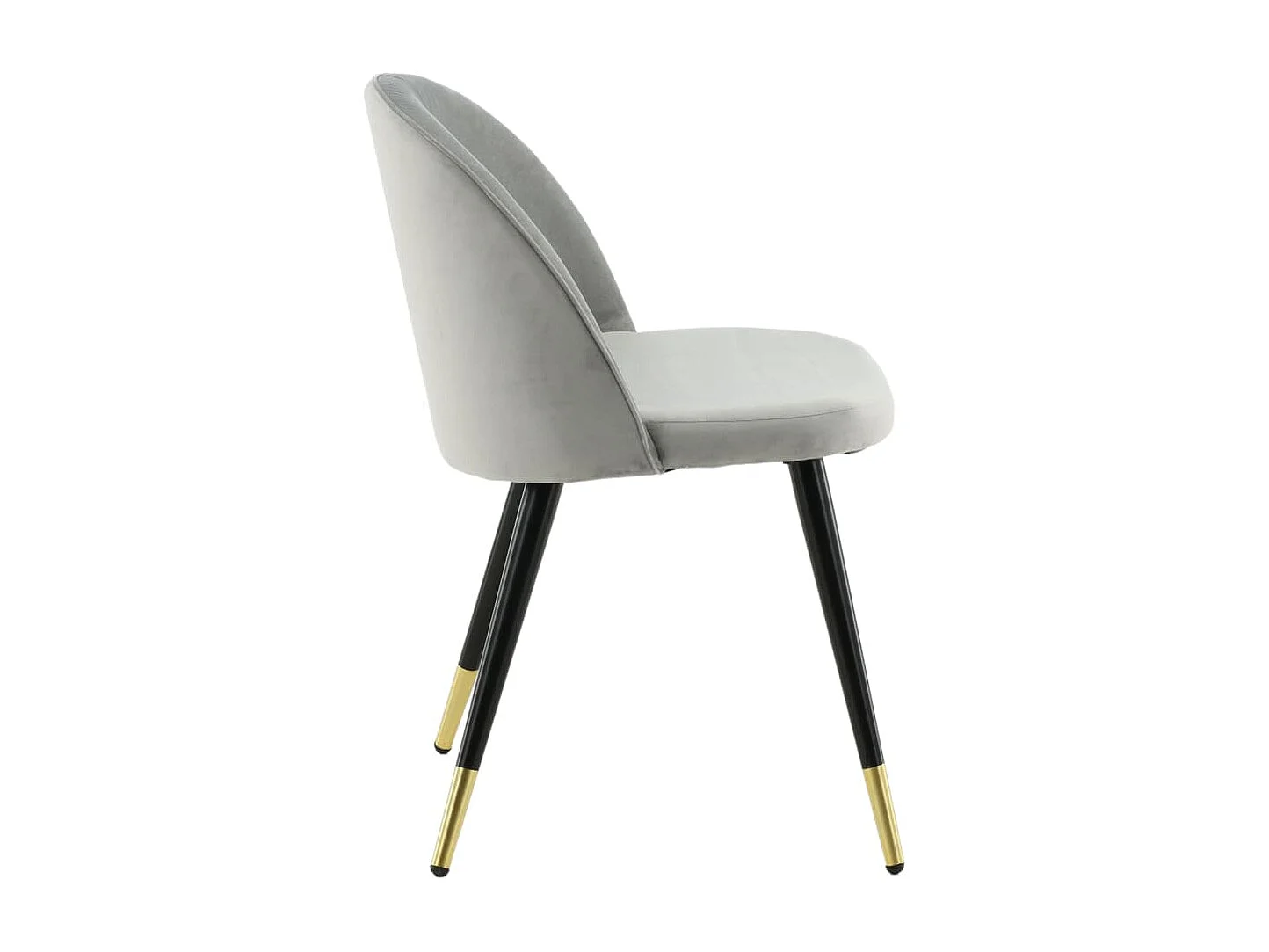 Chaises à manger lot de 2 Velvet noir, laiton et gris