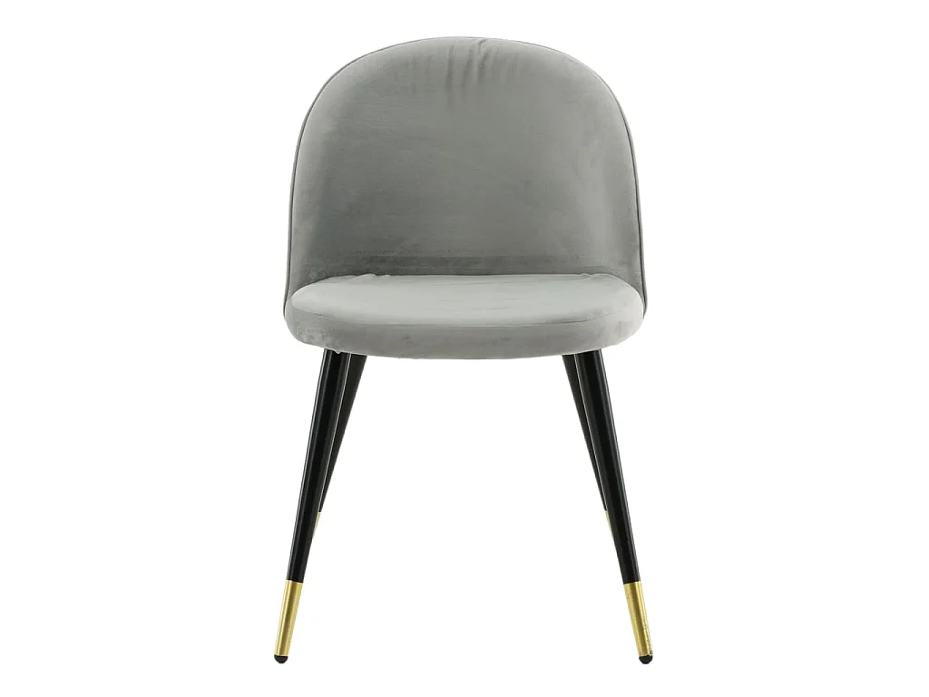 Venture Home Sedie da Pranzo 2 pz Velvet Velluto Nero, Ottone e Grigio