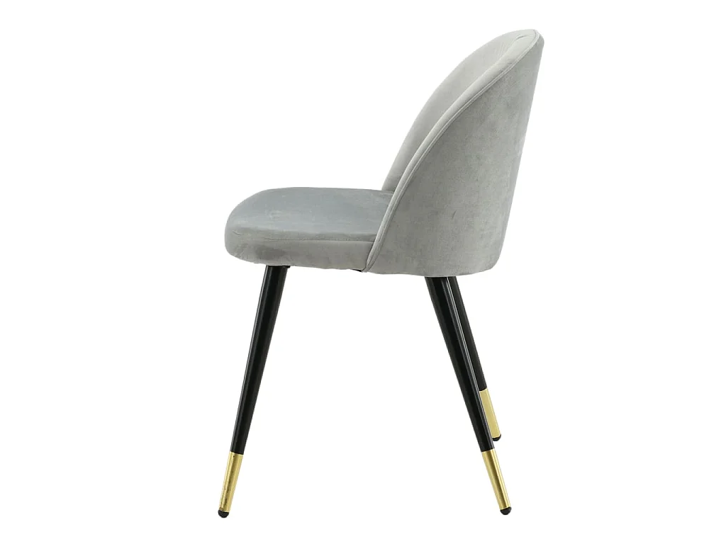 Venture Home Sedie da Pranzo 2 pz Velvet Velluto Nero, Ottone e Grigio