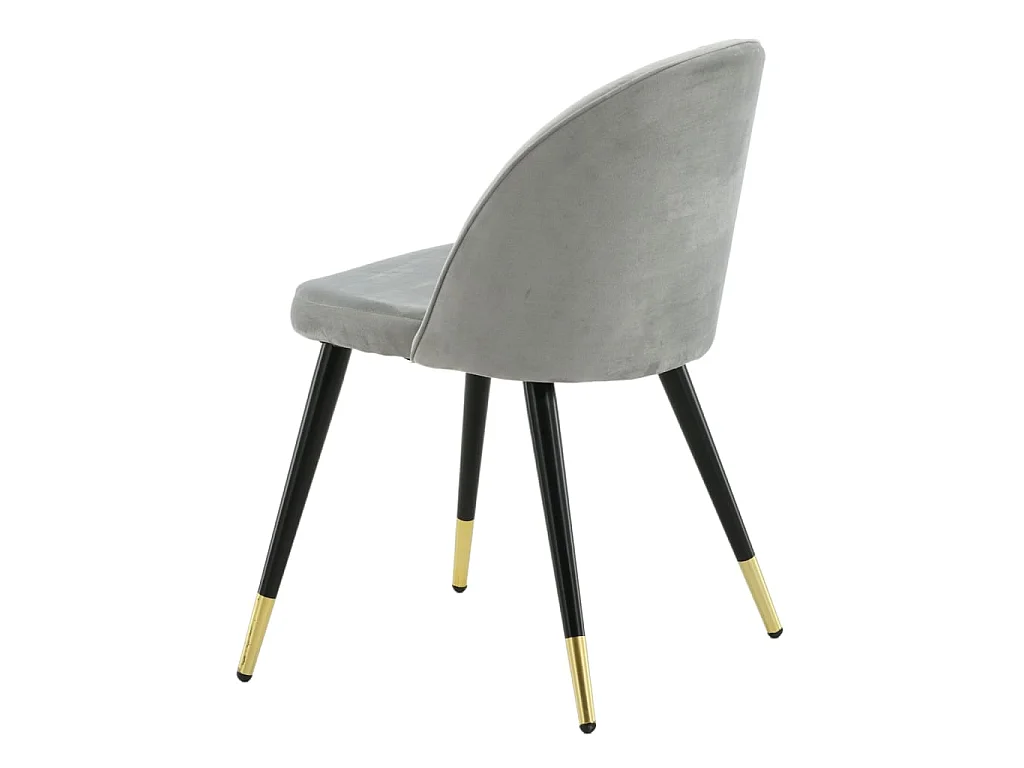 Venture Home Sedie da Pranzo 2 pz Velvet Velluto Nero, Ottone e Grigio