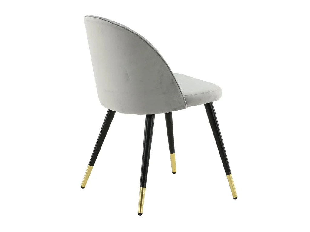 Venture Home Sedie da Pranzo 2 pz Velvet Velluto Nero, Ottone e Grigio