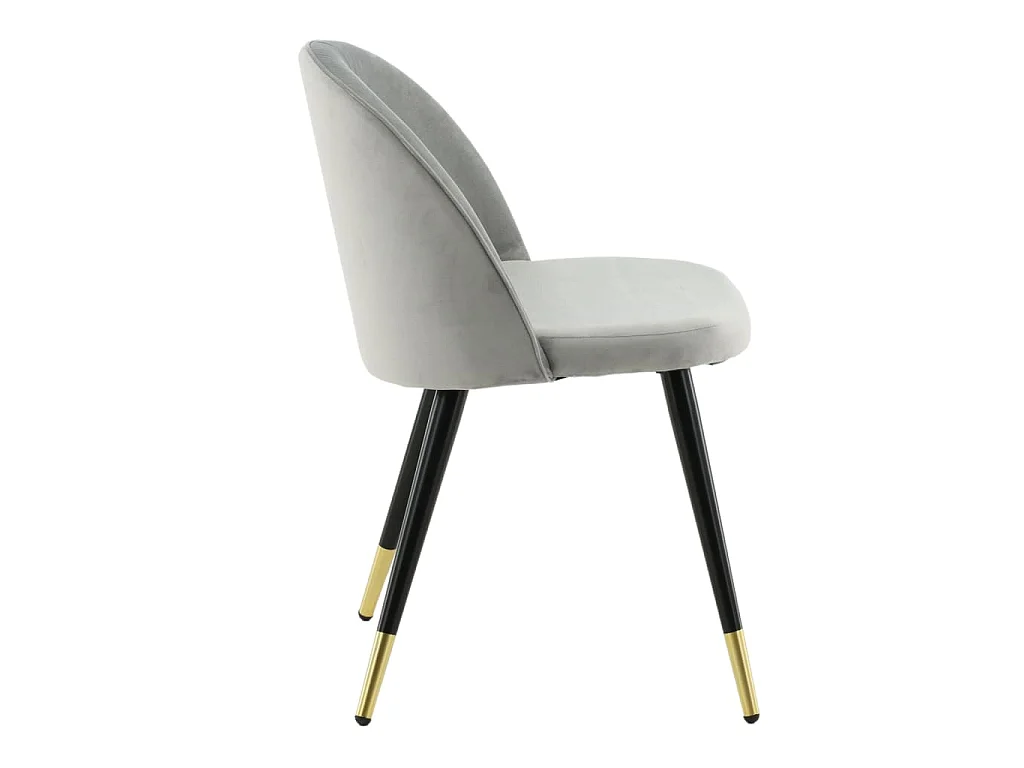 Venture Home Sedie da Pranzo 2 pz Velvet Velluto Nero, Ottone e Grigio