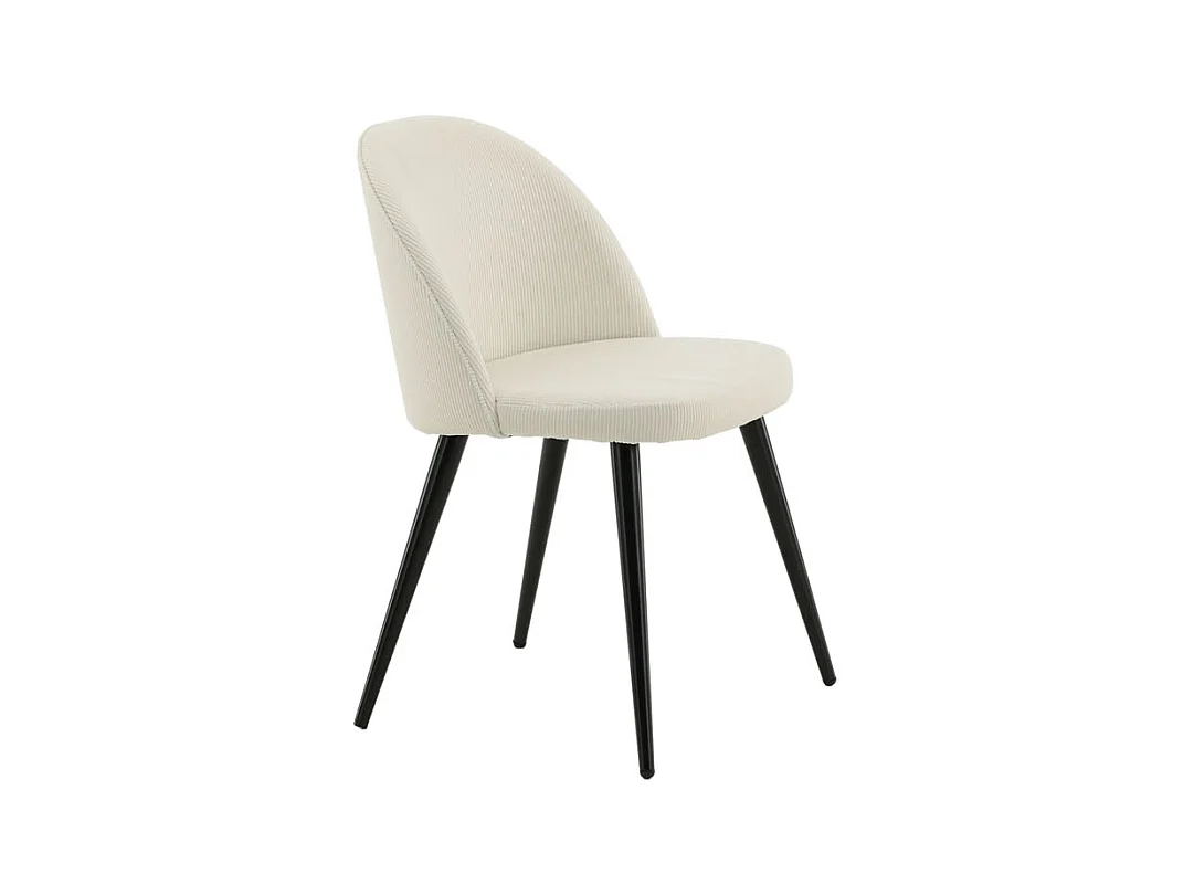 Velvet eetkamerstoel fluweel beige, zwart.