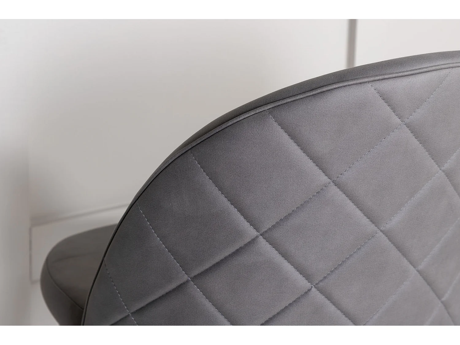 Velvet Chaise de salle à manger en velours, gris.