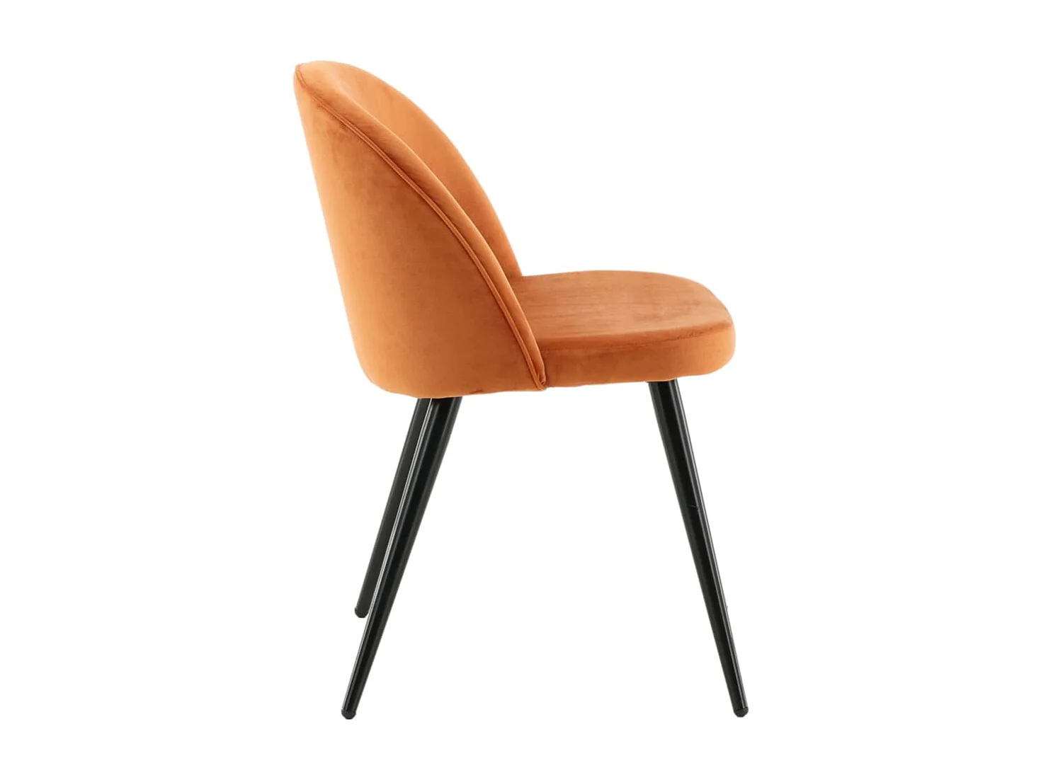 Velvet Esszimmerstuhl Velour orange, schwarz.