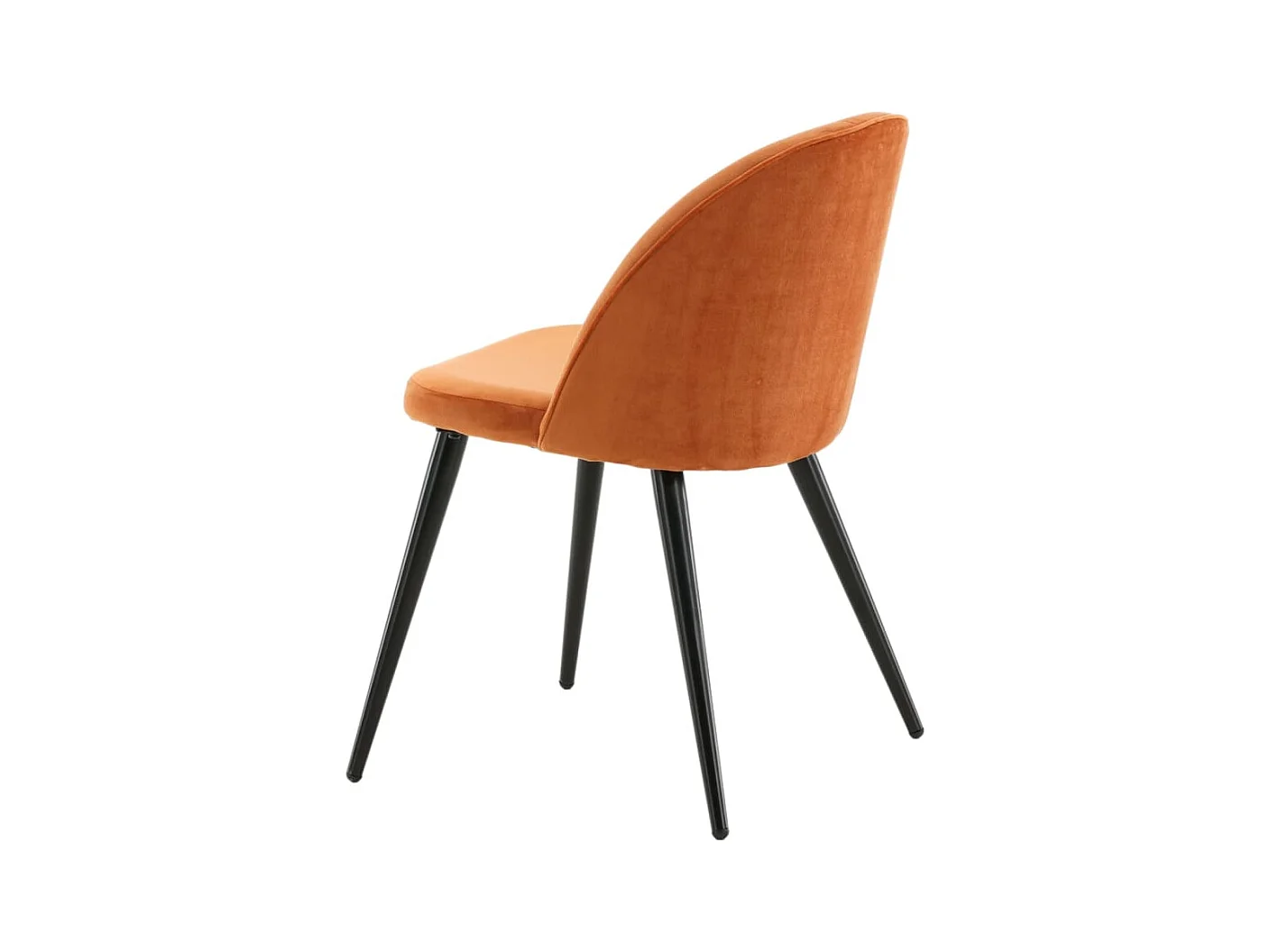 Velvet eetkamerstoel velours oranje, zwart.