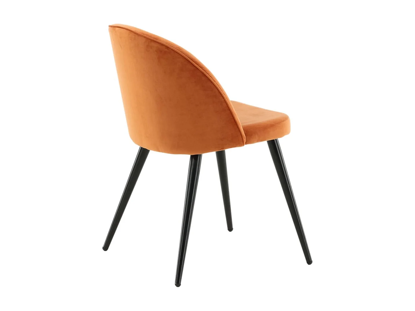 Chaises à manger lot de 2 Velvet noir et orange rouillé