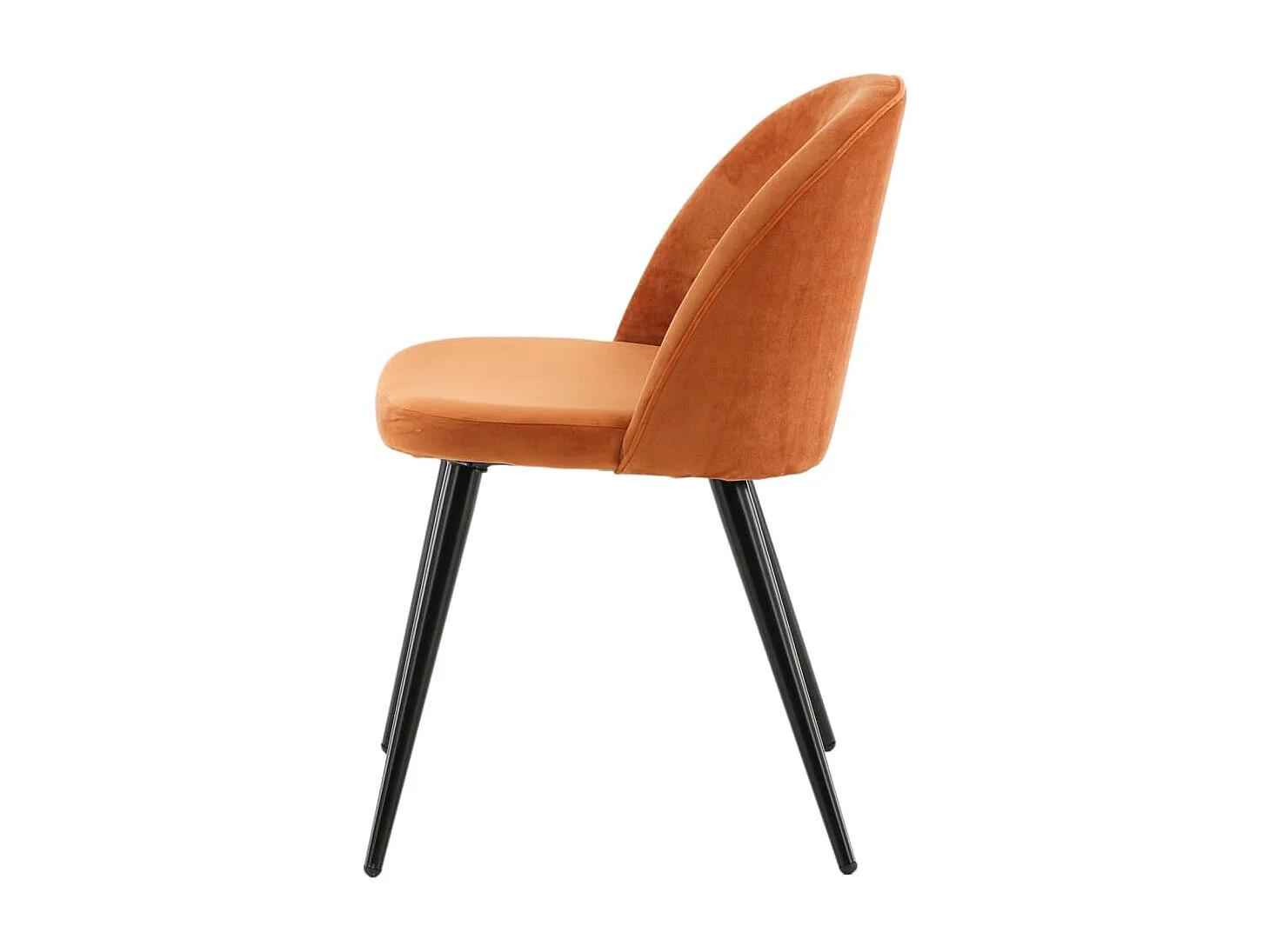 Venture Home Sedie Pranzo 2 pz Velvet Velluto Nero e Arancione Ruggine